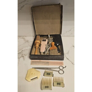 VINTAGE 1940s 1950s Original Box WAHL Single-Cut Clipper Attachments TESTED